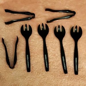 Lot 7 Panda Express chinese restaurant cartering plastic serving spoon + 3 tongs